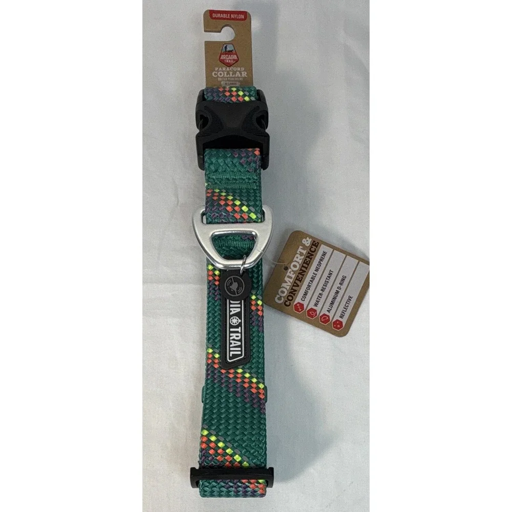 Arcadia Trail XL Paracord Dog Collar Adjustable Reflective NEW